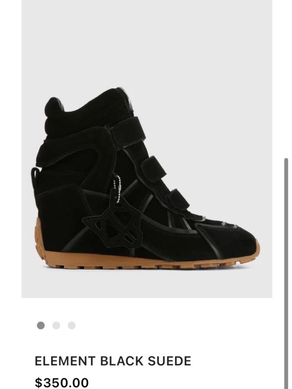 Naked Wolfe Black Suede Wedge Sneaker with Gum Sole